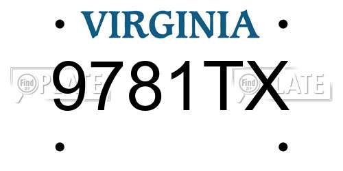 9781TX Virginia License Plate