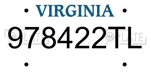 978422TL Virginia License Plate