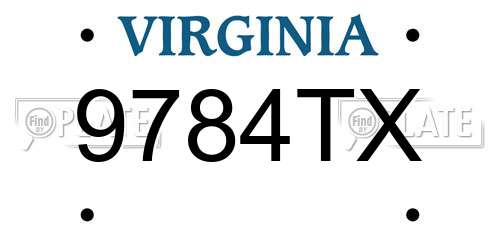 9784TX Virginia License Plate