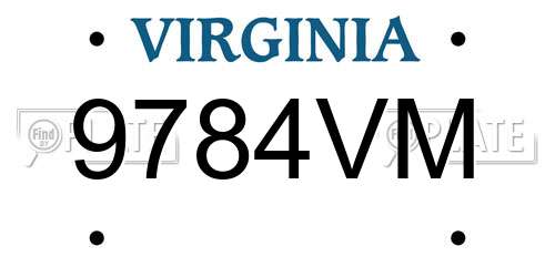 9784VM Virginia License Plate