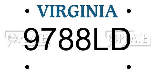 9788LD Virginia License Plate