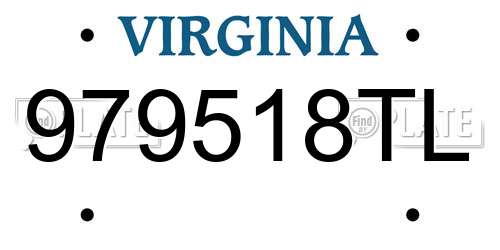 979518TL Virginia License Plate