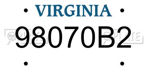 98070B2 Virginia License Plate