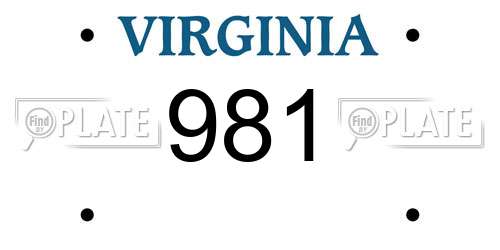 981 Virginia License Plate
