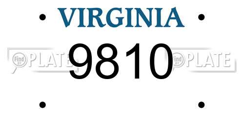 9810 Virginia License Plate