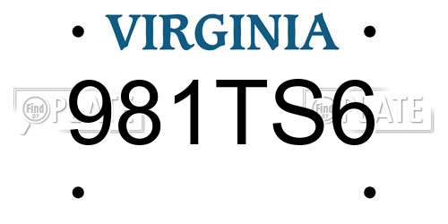 981TS6 Virginia License Plate