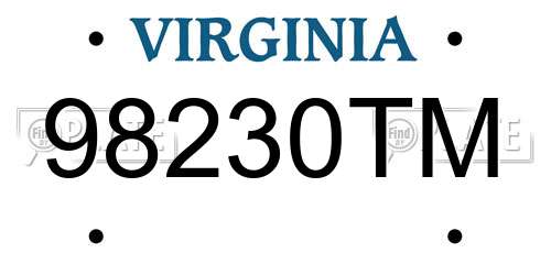98230TM Virginia License Plate