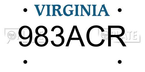 983ACR Virginia License Plate