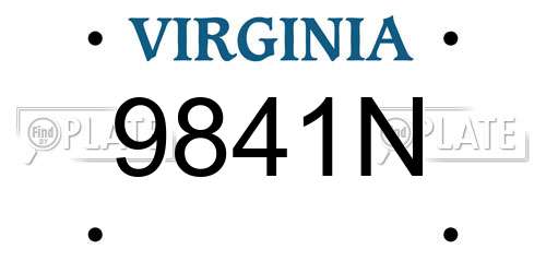 9841N Virginia License Plate