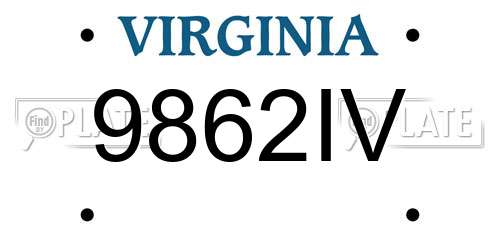 9862IV Virginia License Plate