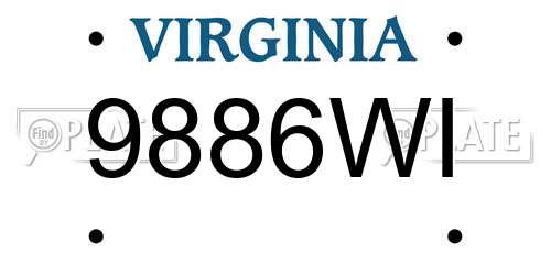9886WI Virginia License Plate