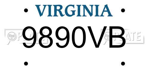 9890VB Virginia License Plate