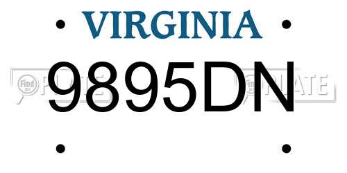 9895DN Virginia License Plate