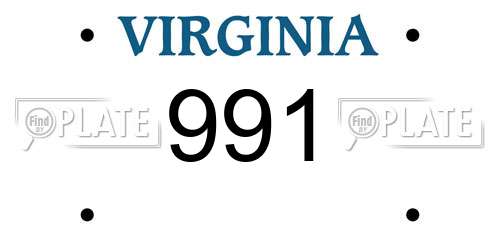 991 Virginia License Plate