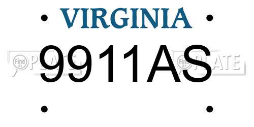 9911AS Virginia License Plate