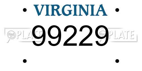 99229 Virginia License Plate
