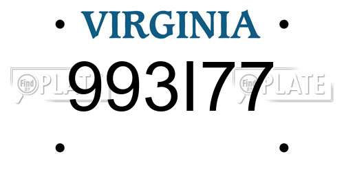 993I77 Virginia License Plate
