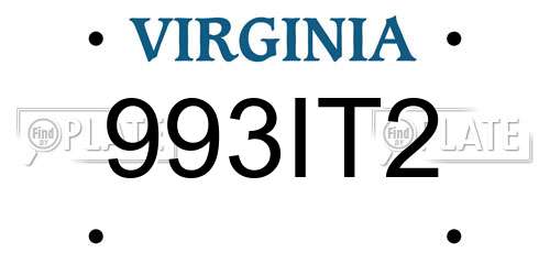 993IT2 Virginia License Plate