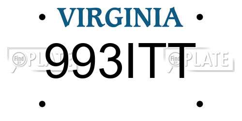 993ITT Virginia License Plate