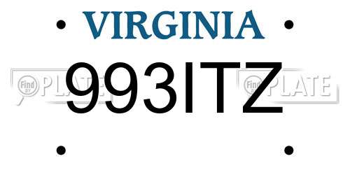 993ITZ Virginia License Plate