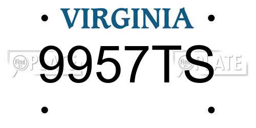 9957TS Virginia License Plate