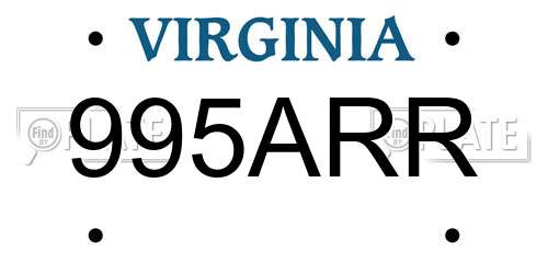 995ARR Virginia License Plate