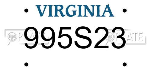 995S23 Virginia License Plate