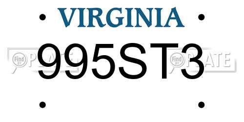 995ST3 Virginia License Plate