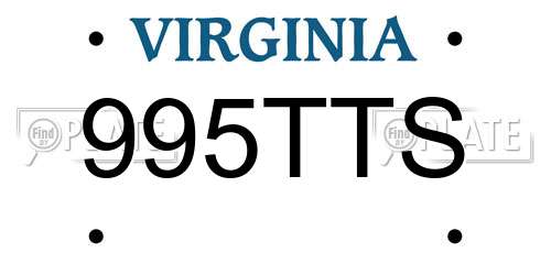 995TTS Virginia License Plate