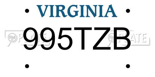 995TZB Virginia License Plate