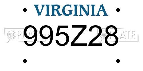 995Z28 Virginia License Plate