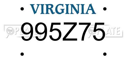 995Z75 Virginia License Plate