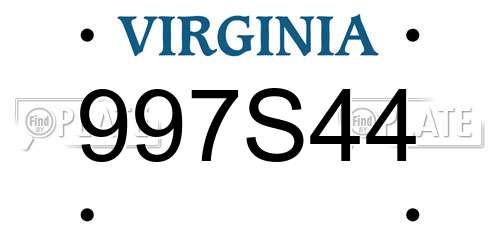 997S44 Virginia License Plate