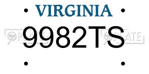 9982TS Virginia License Plate