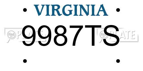 9987TS Virginia License Plate