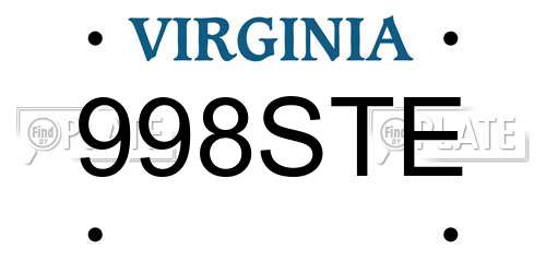 998STE Virginia License Plate
