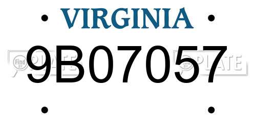 9B07057 Virginia License Plate