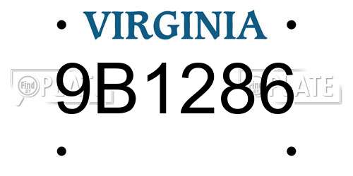 9B1286 Virginia License Plate