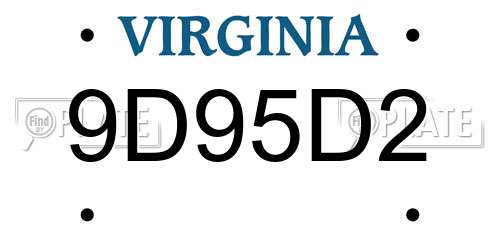 9D95D2 Virginia License Plate
