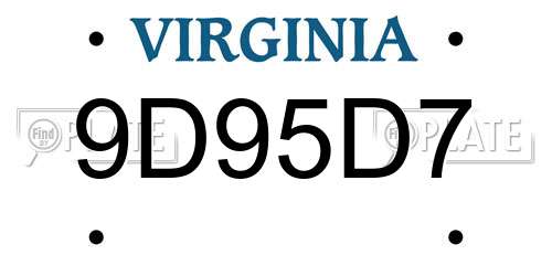 9D95D7 Virginia License Plate