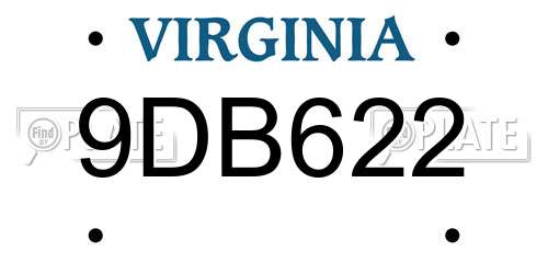 9DB622 Virginia License Plate