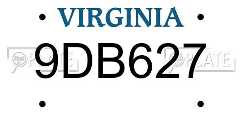 9DB627 Virginia License Plate