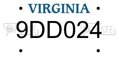 9DD024 Virginia License Plate