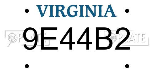 9E44B2 Virginia License Plate