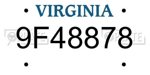9F48878 Virginia License Plate