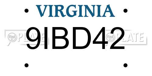 9IBD42 Virginia License Plate