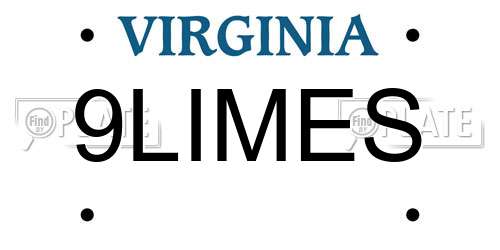 9LIMES Virginia License Plate