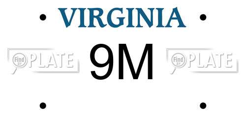 9M Virginia License Plate