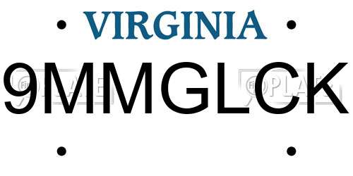 9MMGLCK Virginia License Plate
