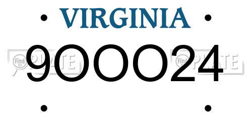 9OOO24 Virginia License Plate